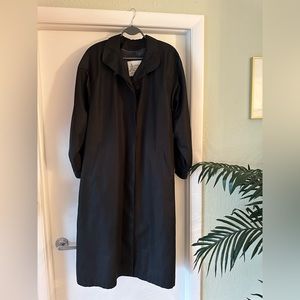 Vintage London Fog Black Trench Coat Size 12 ✨ Timeless • Classic